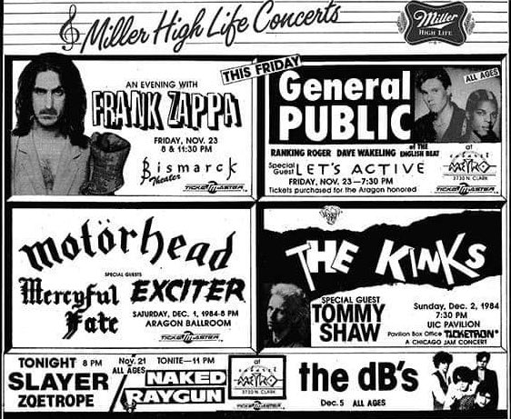 Slayer Overkill 1986 Vintage Concert Poster